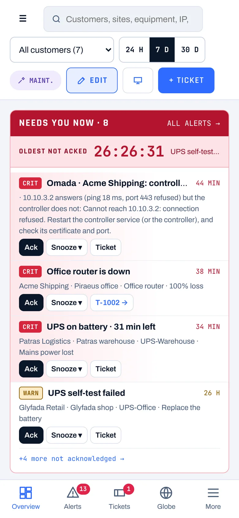 The Azimuth phone layout
